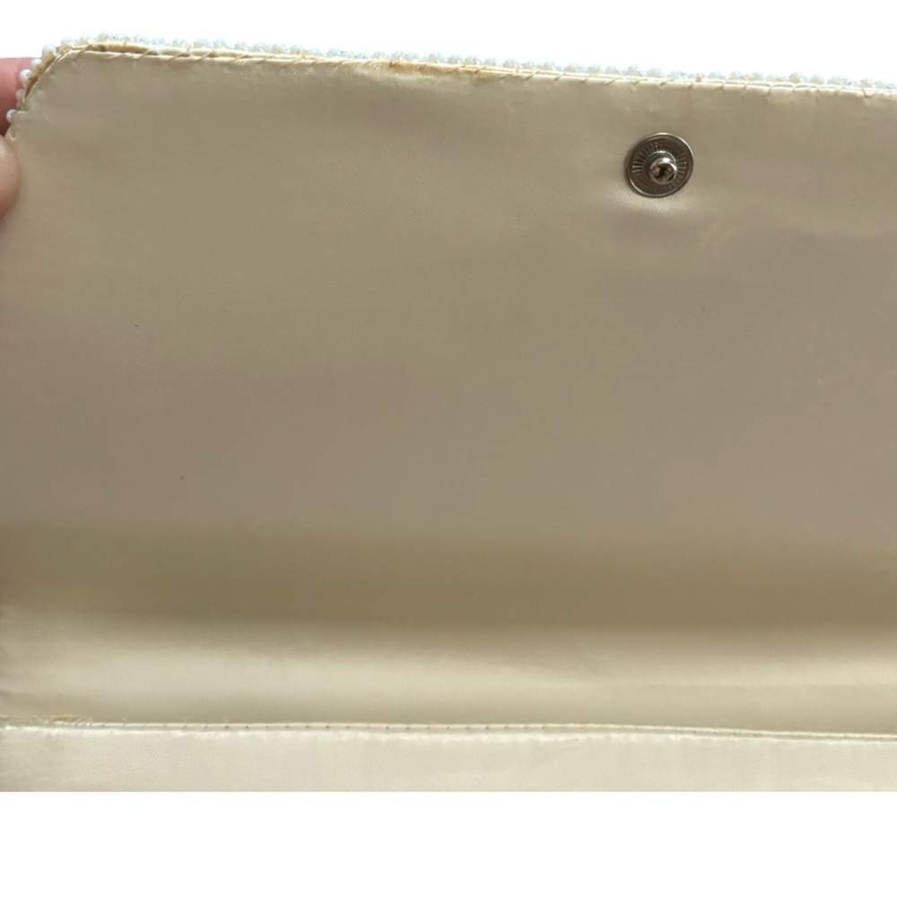 Vintage 60s beaded silk clutch set - white - 1960s - Picture 7 of 11